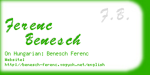 ferenc benesch business card